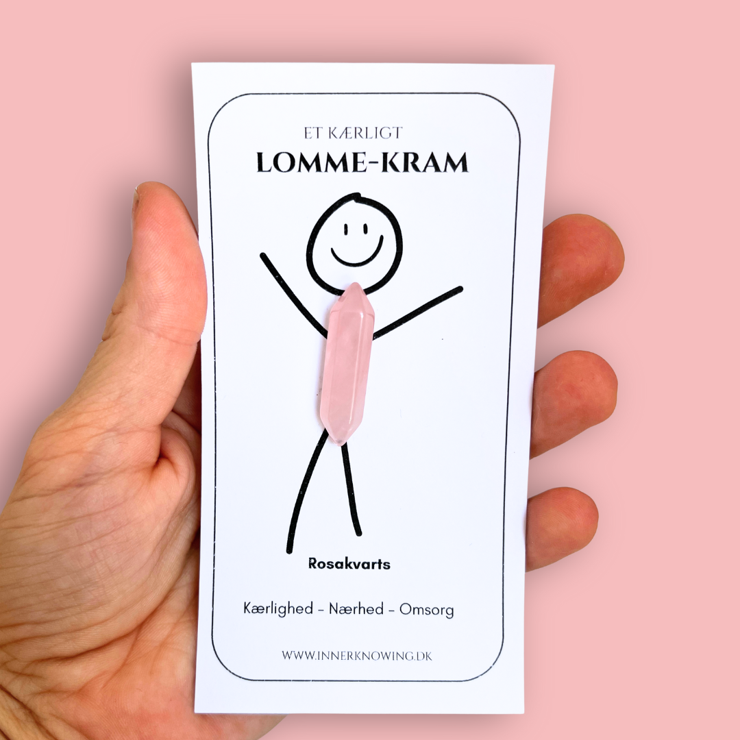 Rosakvarts lomme-kram