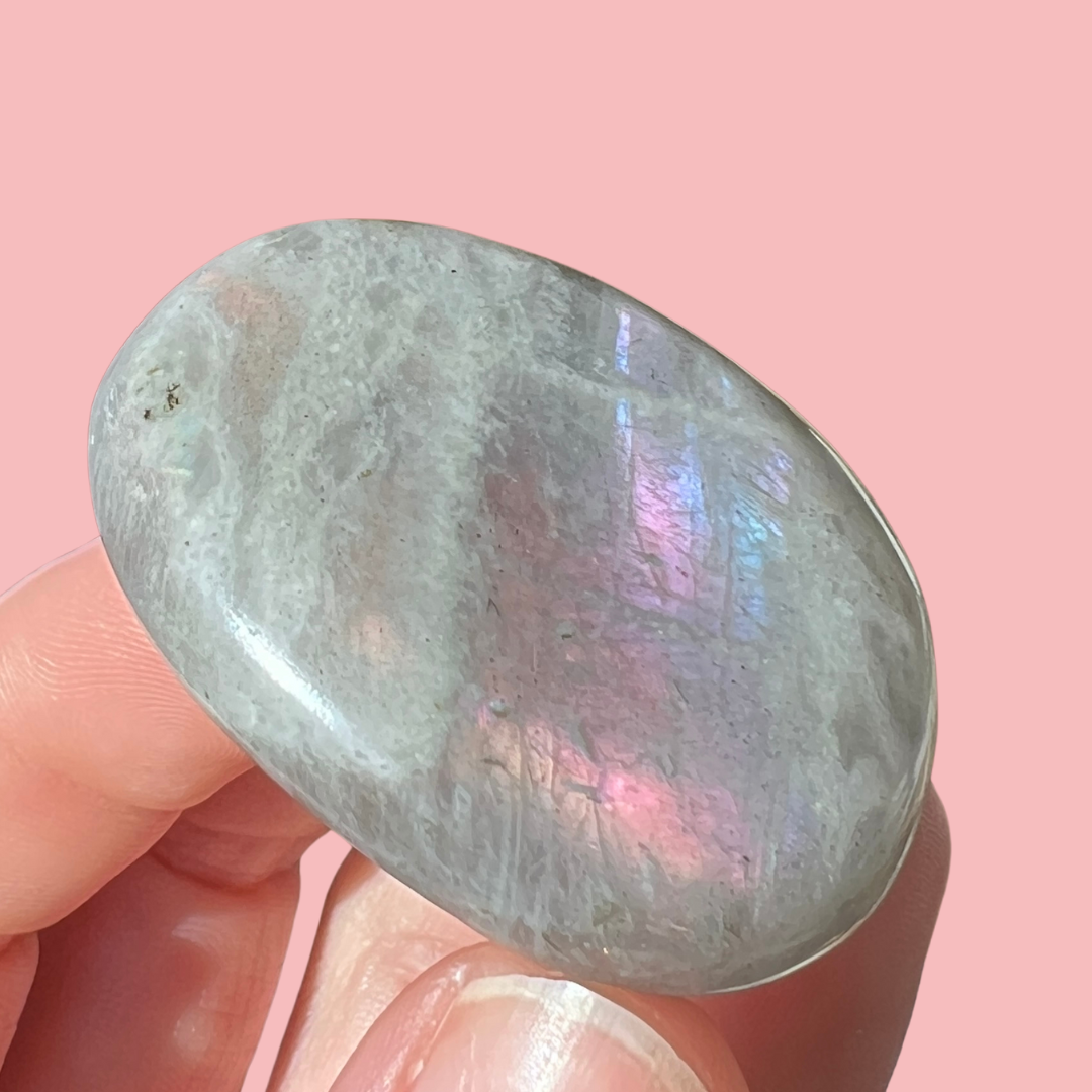 Sunset labradorit flat stone "E" - høj kvalitet