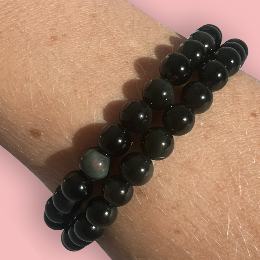 Regnbue obsidian armbånd