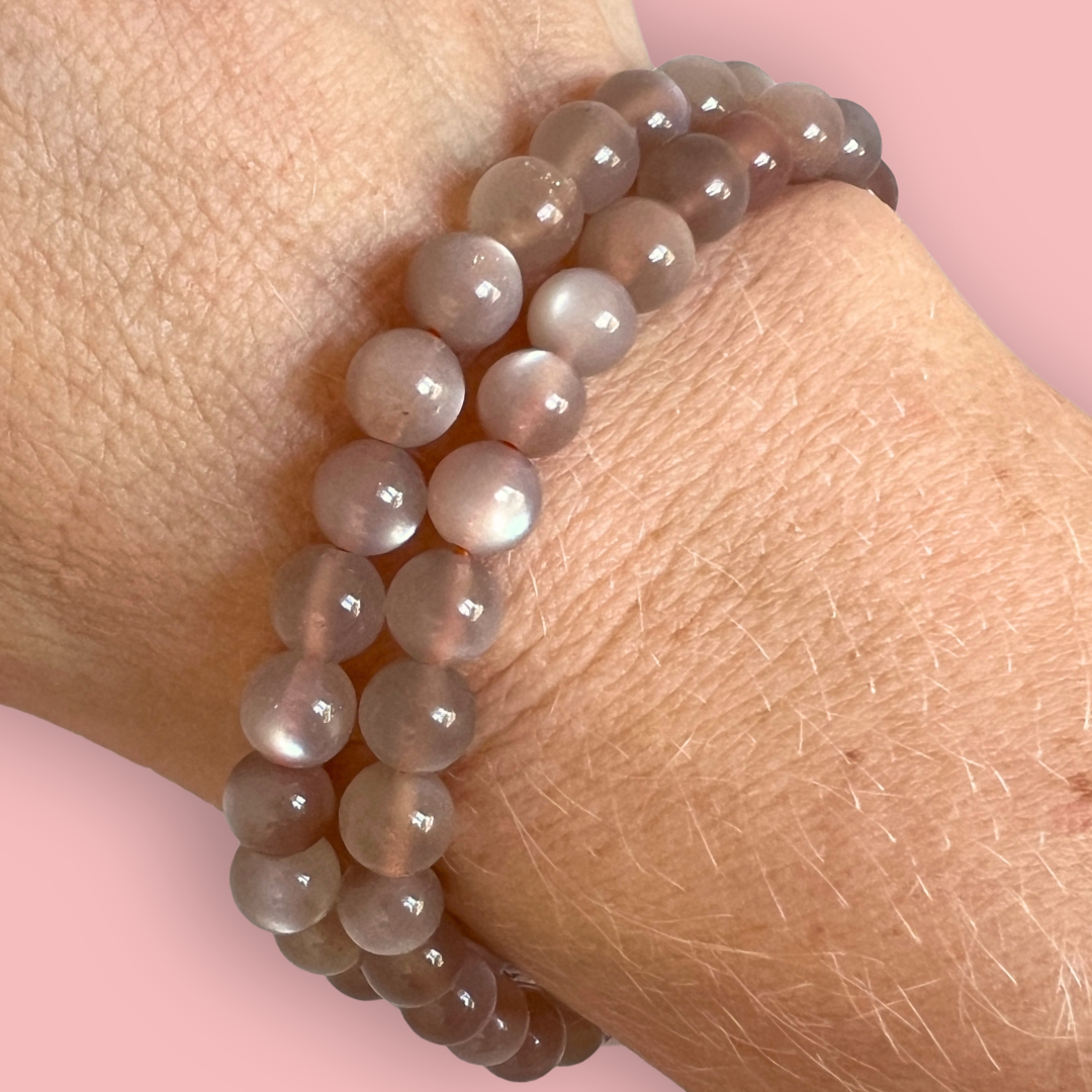 Fersken månesten armbånd - eksklusiv kvalitet