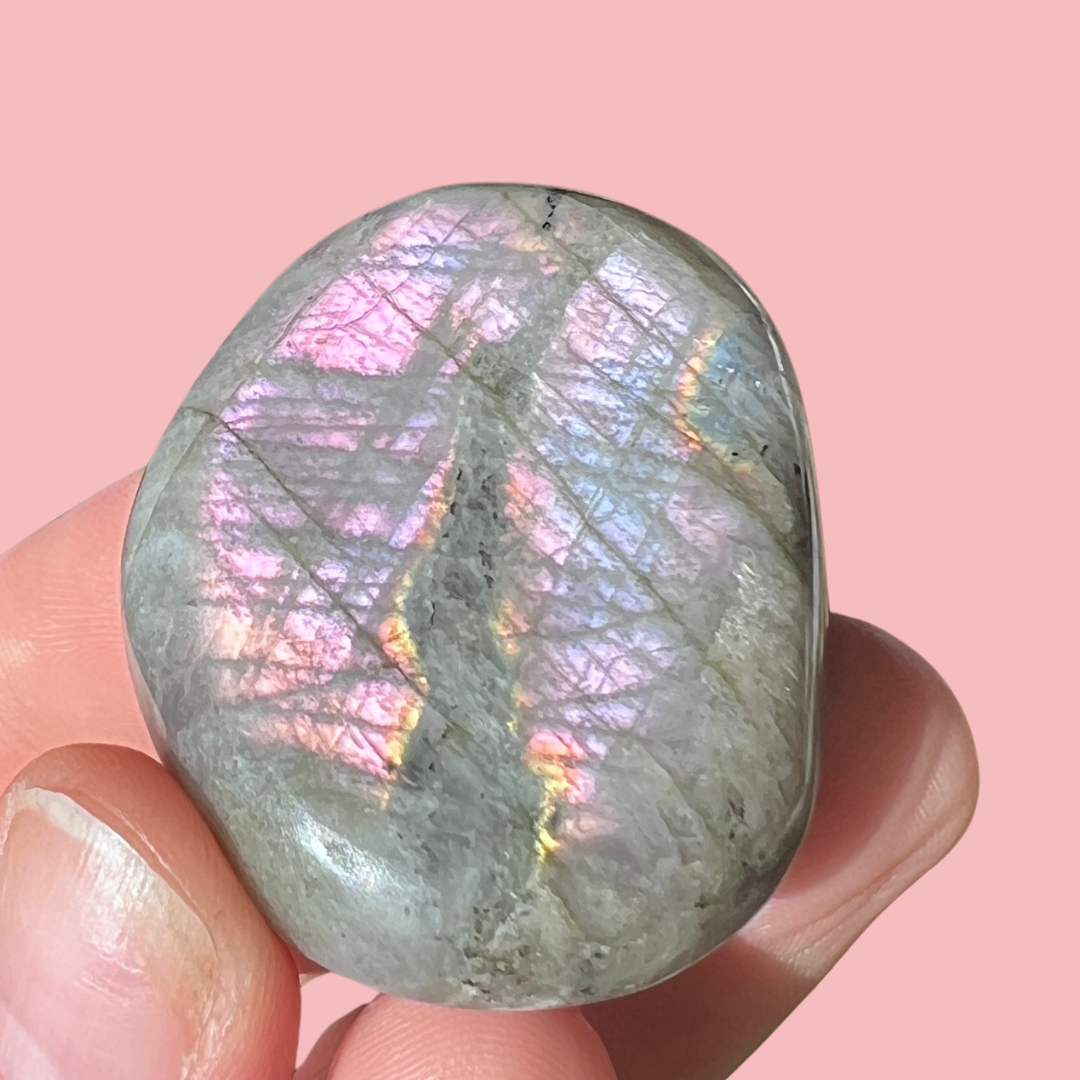 Sunset labradorit flat stone "D" - høj kvalitet