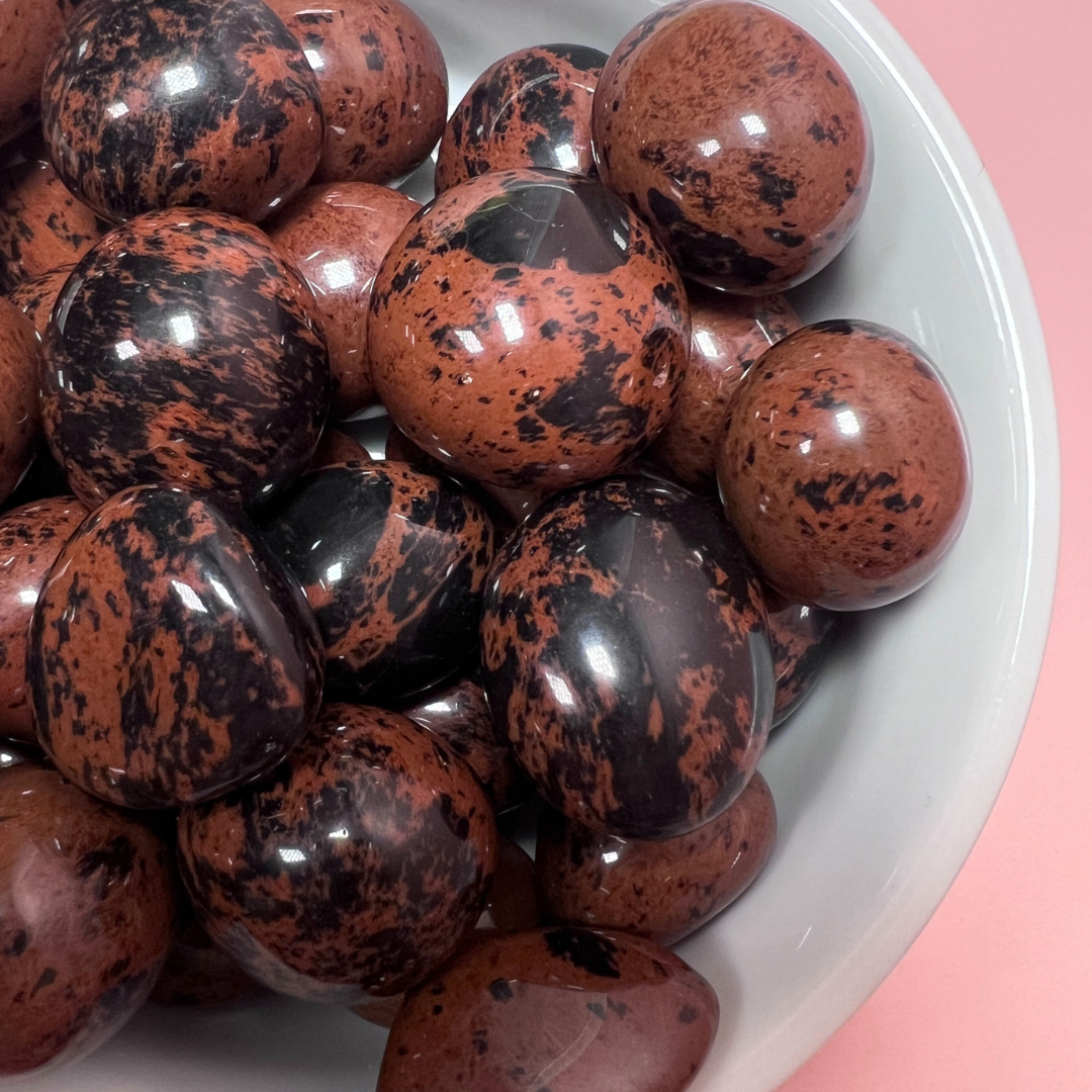 Mahogni obsidian lommesten