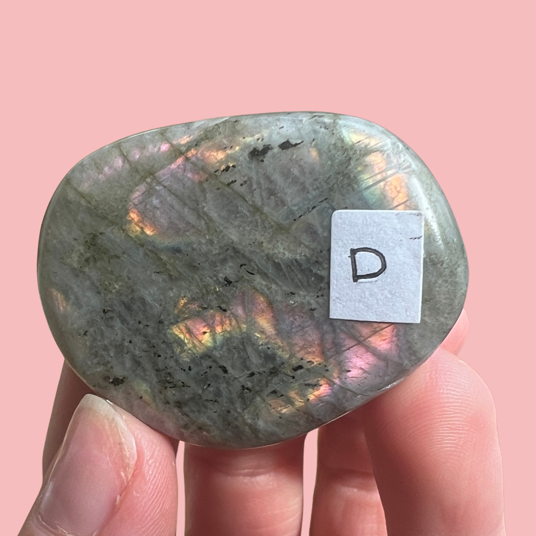 Sunset labradorit flat stone "D" - høj kvalitet
