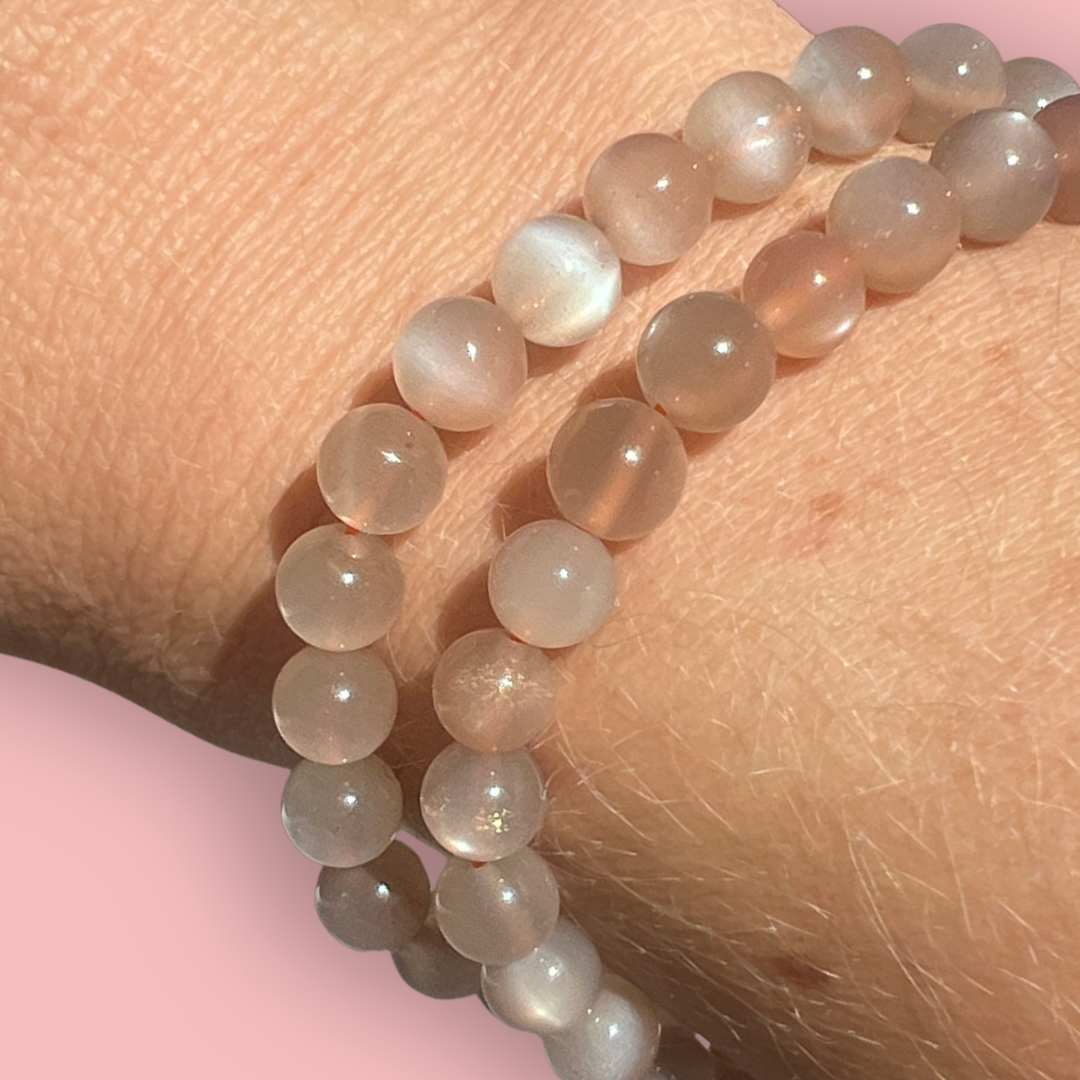 Fersken månesten armbånd - eksklusiv kvalitet