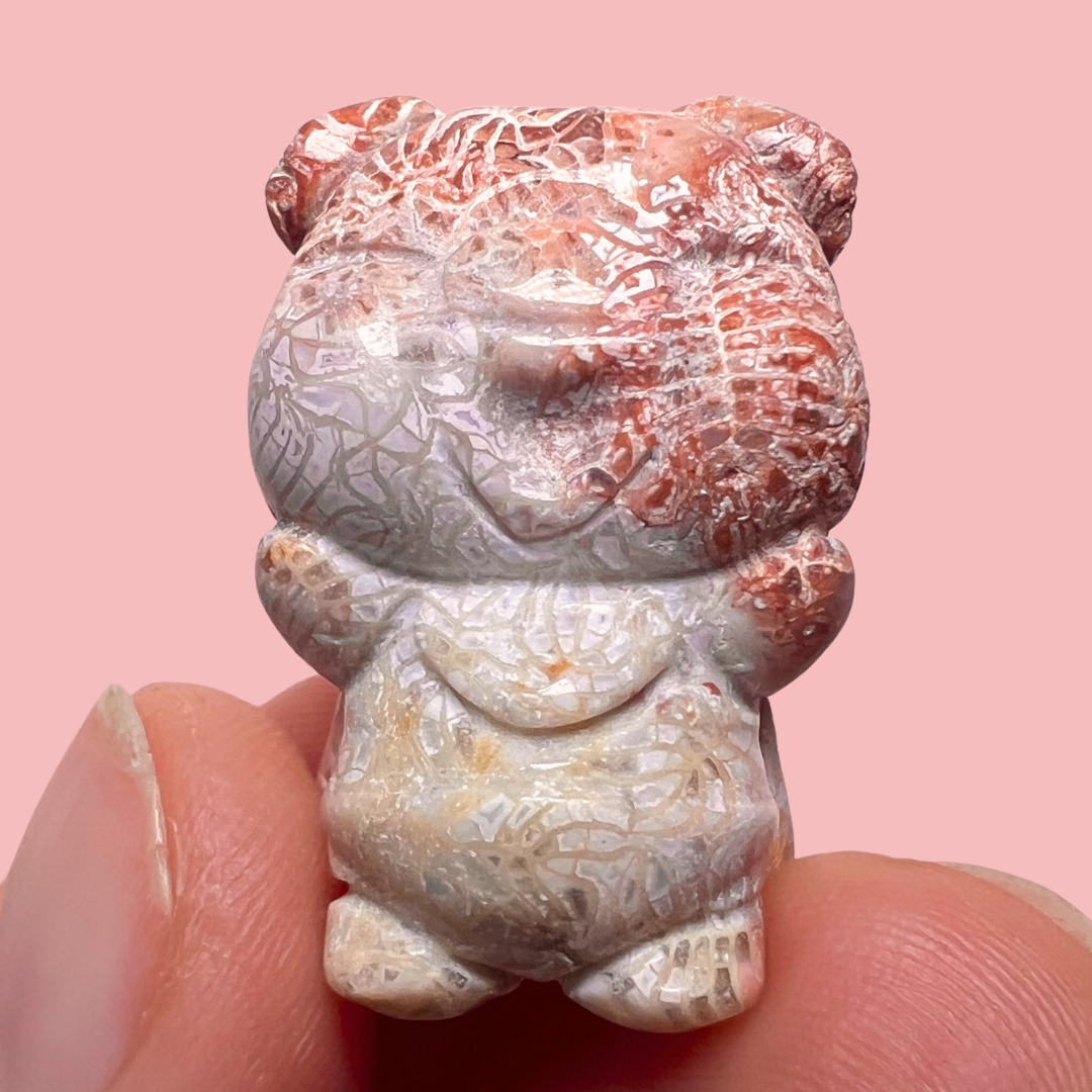 fossil coral jaspis mini superhelte gris - vælg din egen