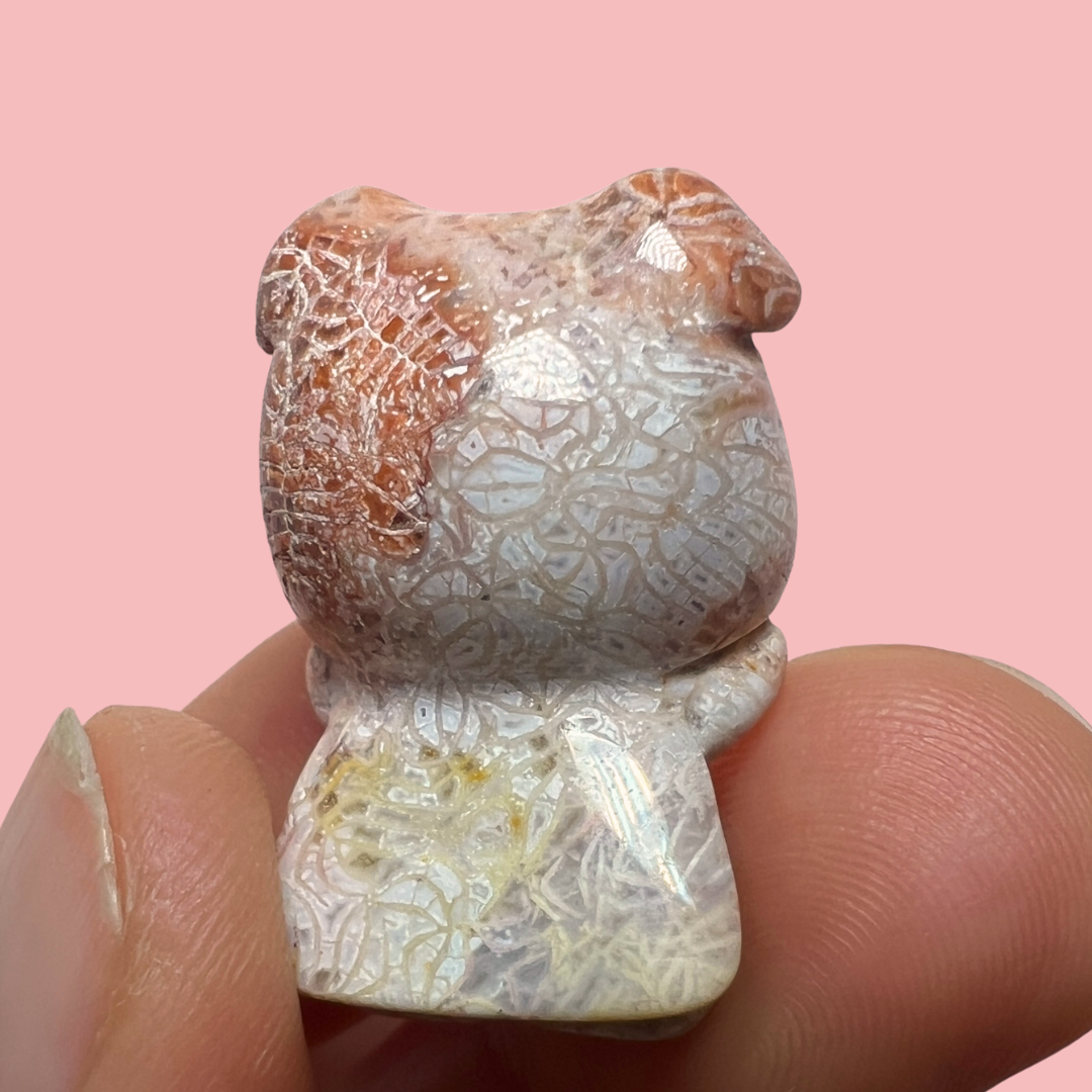 fossil coral jaspis mini superhelte gris - vælg din egen
