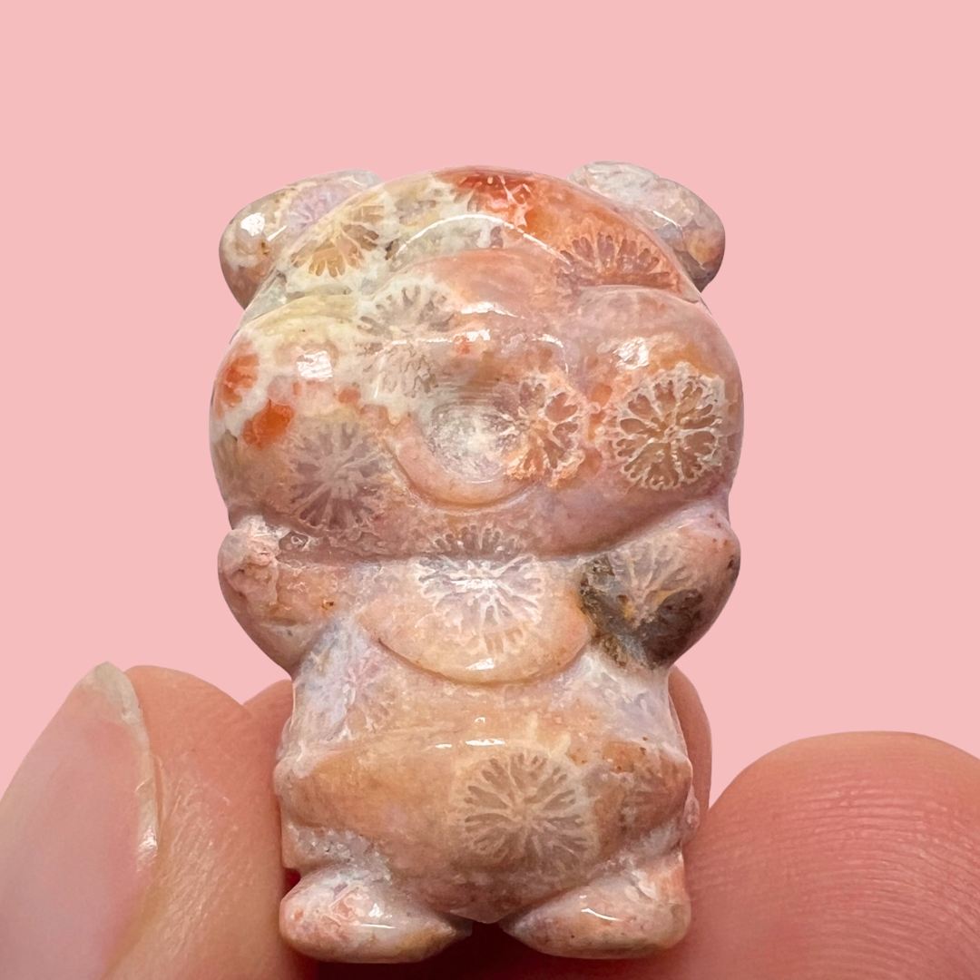 fossil coral jaspis mini superhelte gris - vælg din egen