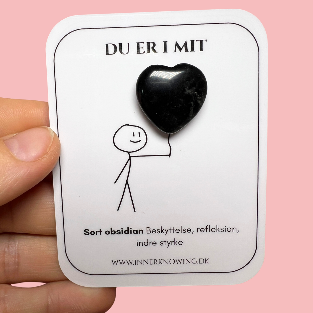 Sort obsidian mini hjerte