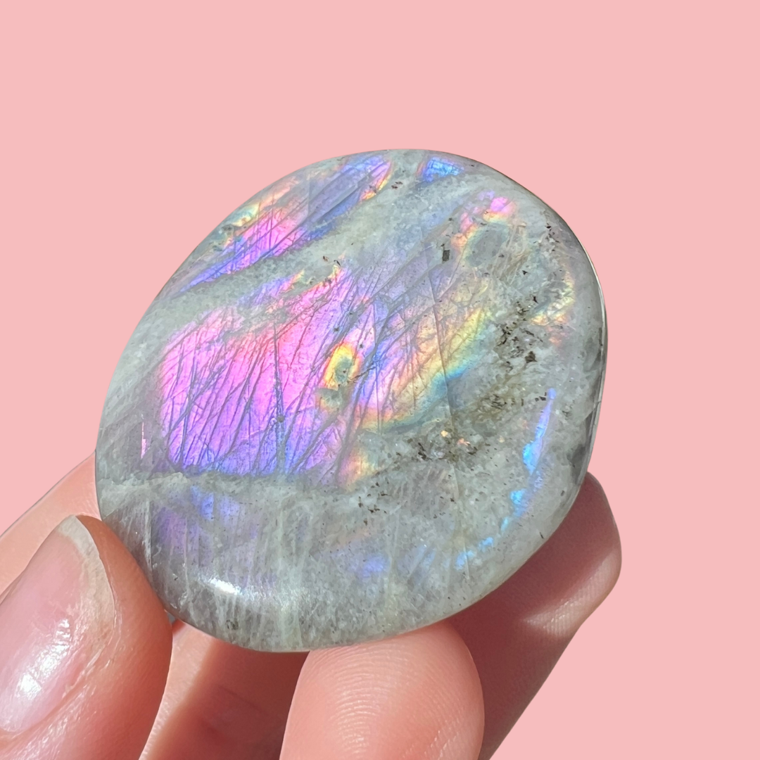 Sunset labradorit flat stone "C" - høj kvalitet