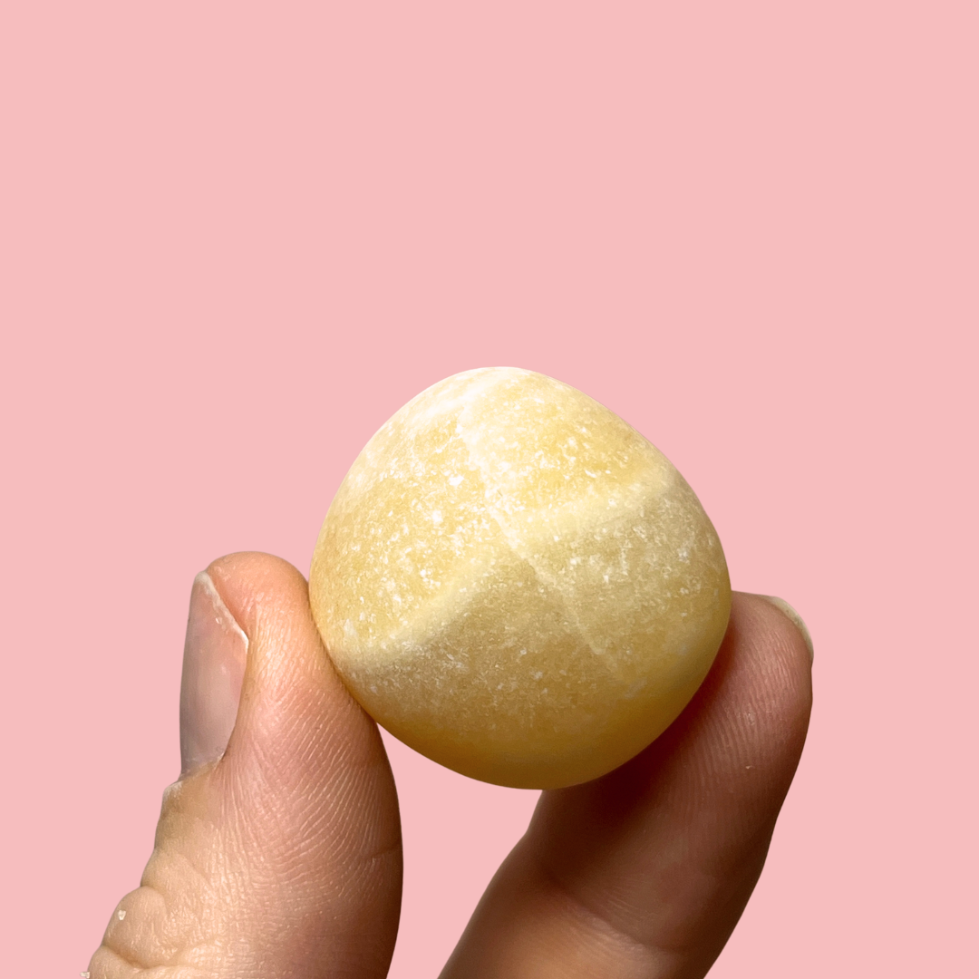 Orange calcit mat lommesten - høj kvalitet