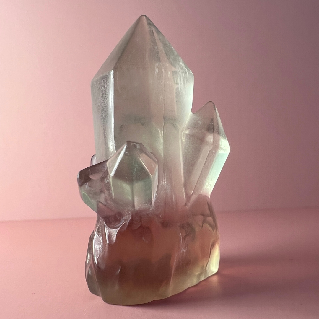 Regnbue Fluorit cluster udskæring "C" - eksklusiv kvalitet