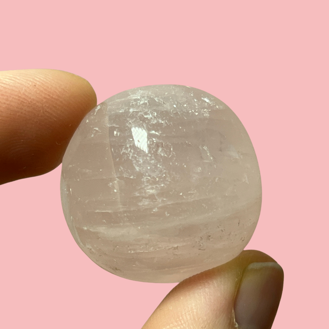 rosakvarts lommesten - høj kvalitet