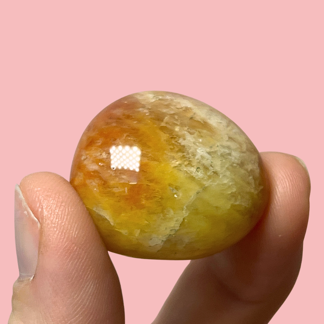 Orange agat lommesten