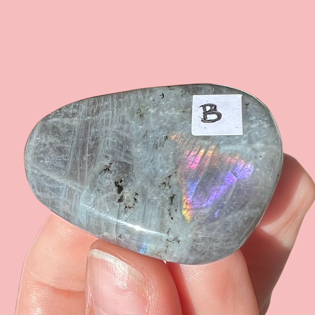 Sunset labradorit flat stone "B" - høj kvalitet