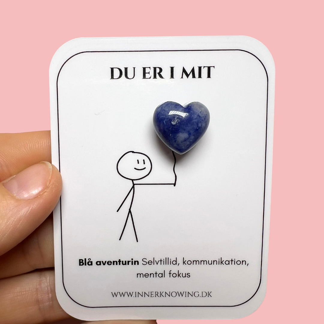 blå aventurin mini hjerte