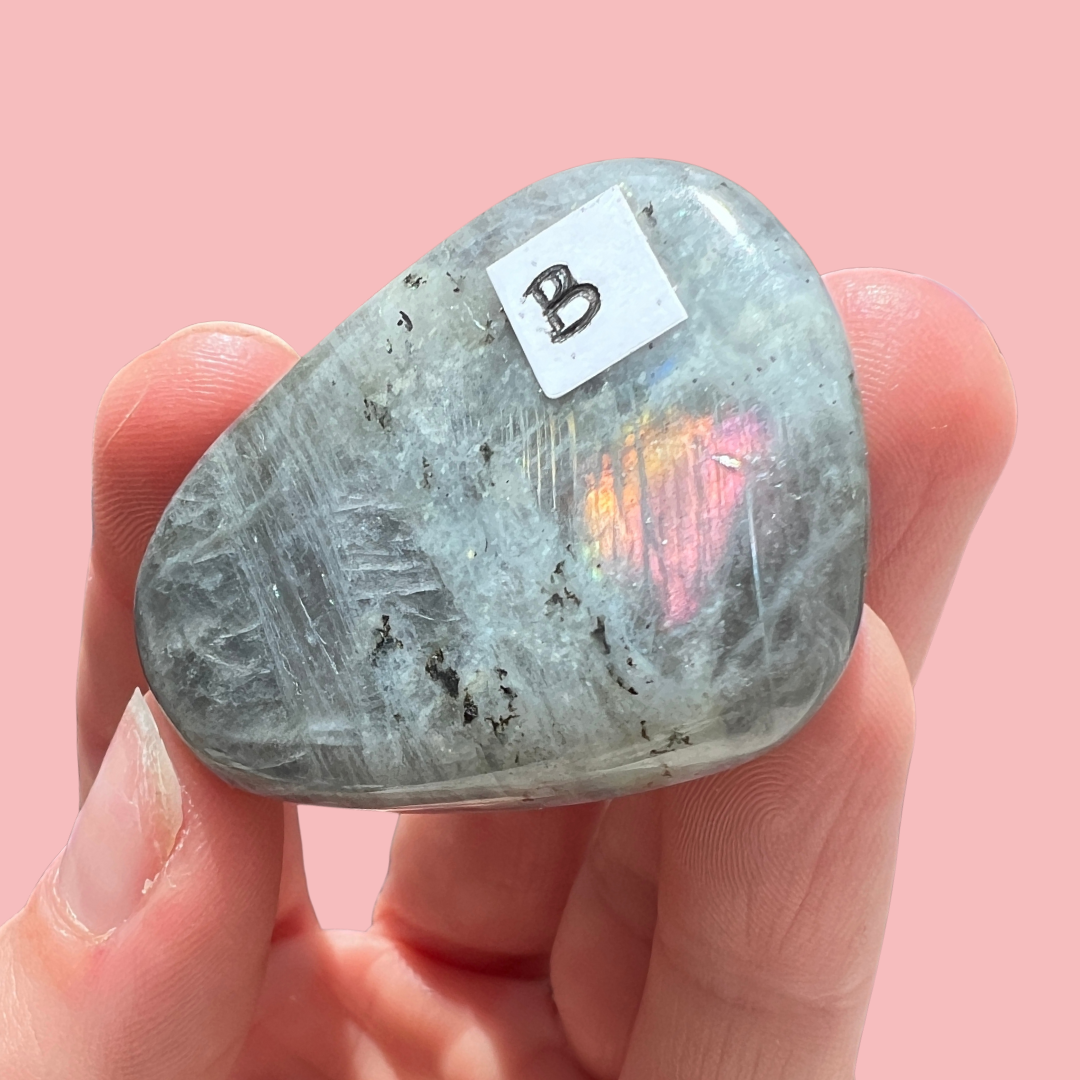 Sunset labradorit flat stone "B" - høj kvalitet