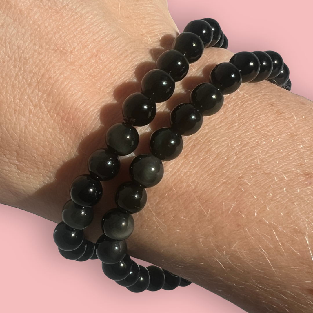 Regnbue obsidian armbånd