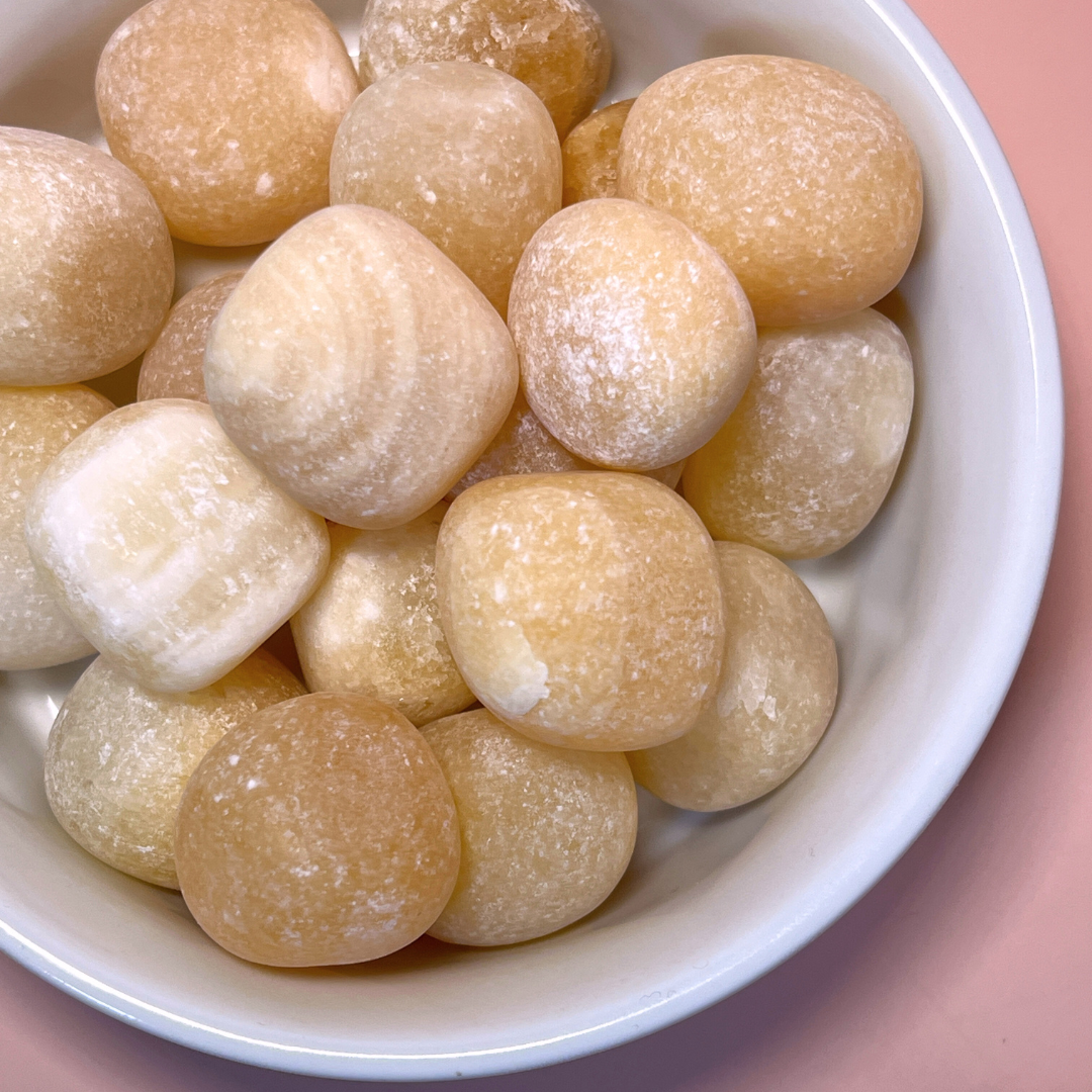 Orange calcit mat lommesten - høj kvalitet