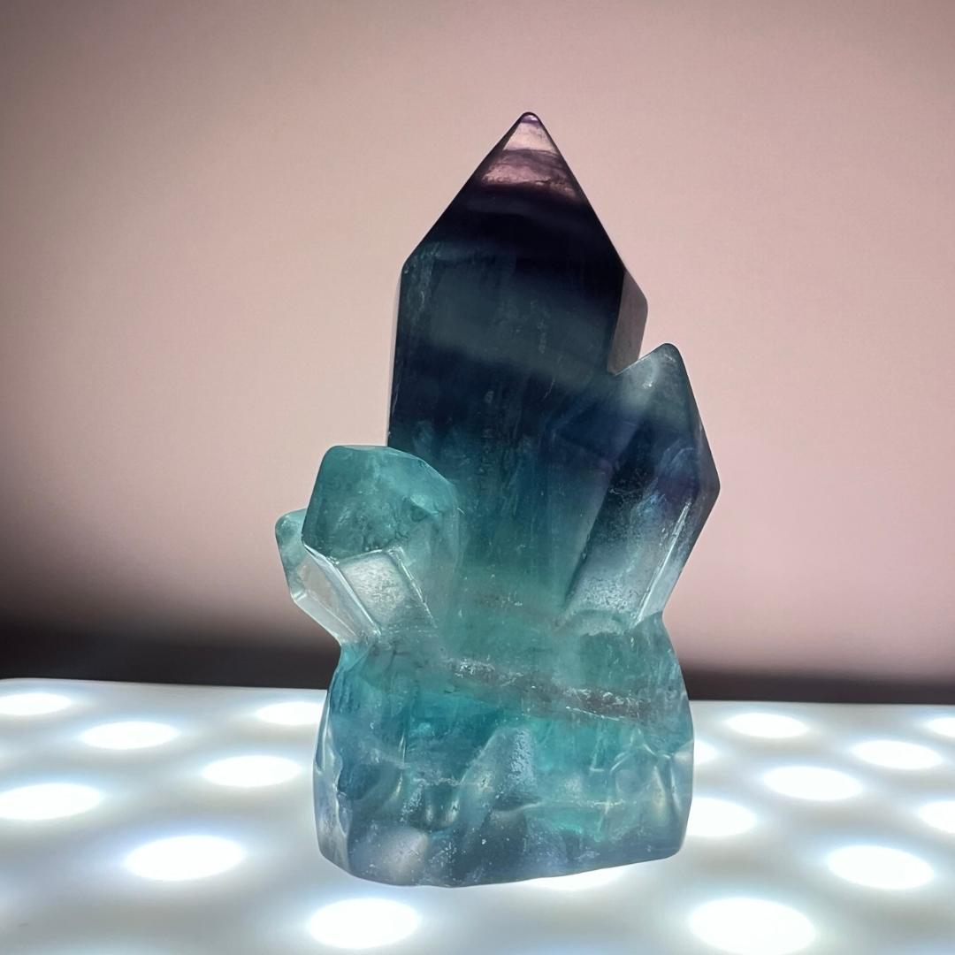 Regnbue fluorit cluster udskæring "B" - eksklusiv kvalitet