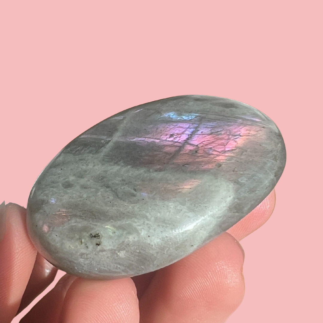 Sunset labradorit flat stone "E" - høj kvalitet