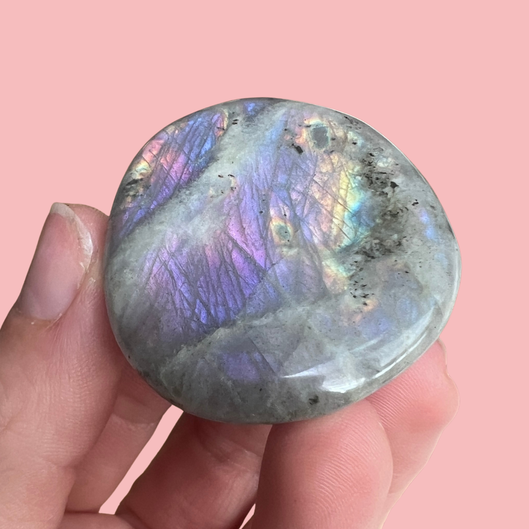 Sunset labradorit flat stone "C" - høj kvalitet