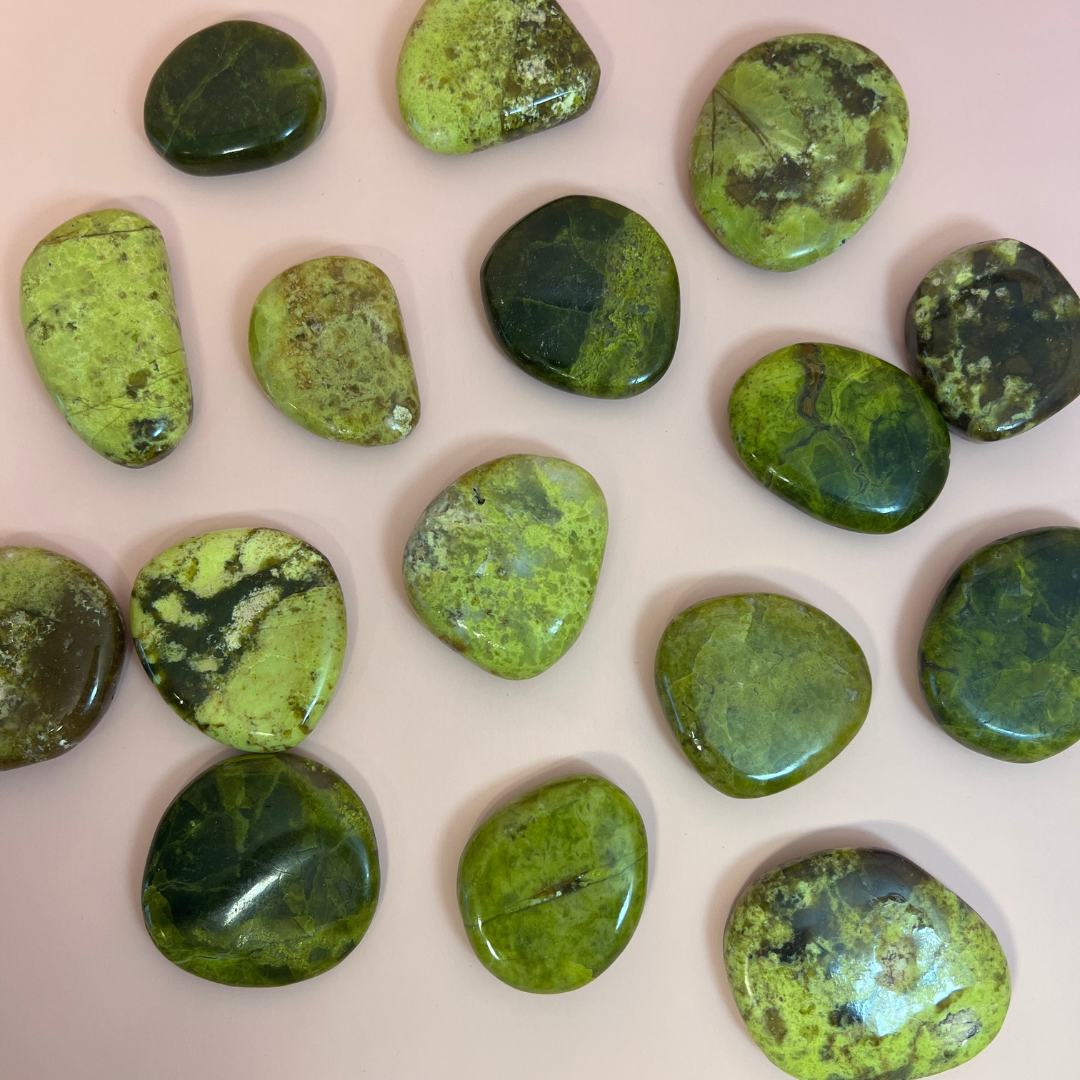 Grøn opal flat stone - høj kvalitet