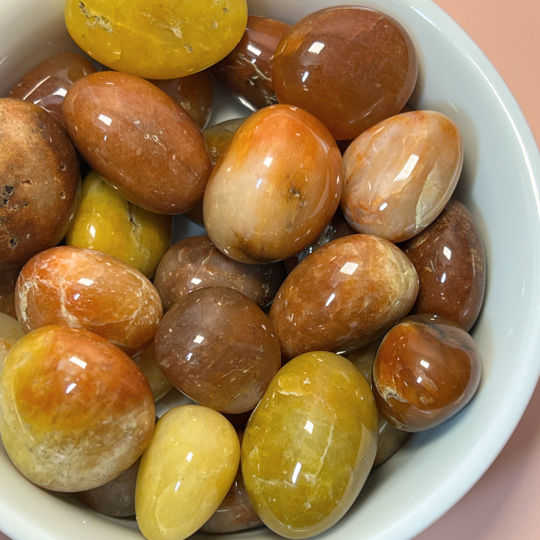 Orange agat lommesten