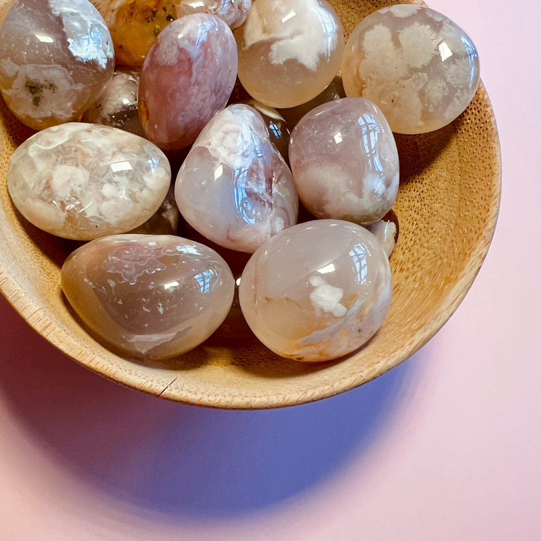 Blomster agat lommesten - eksklusiv kvalitet