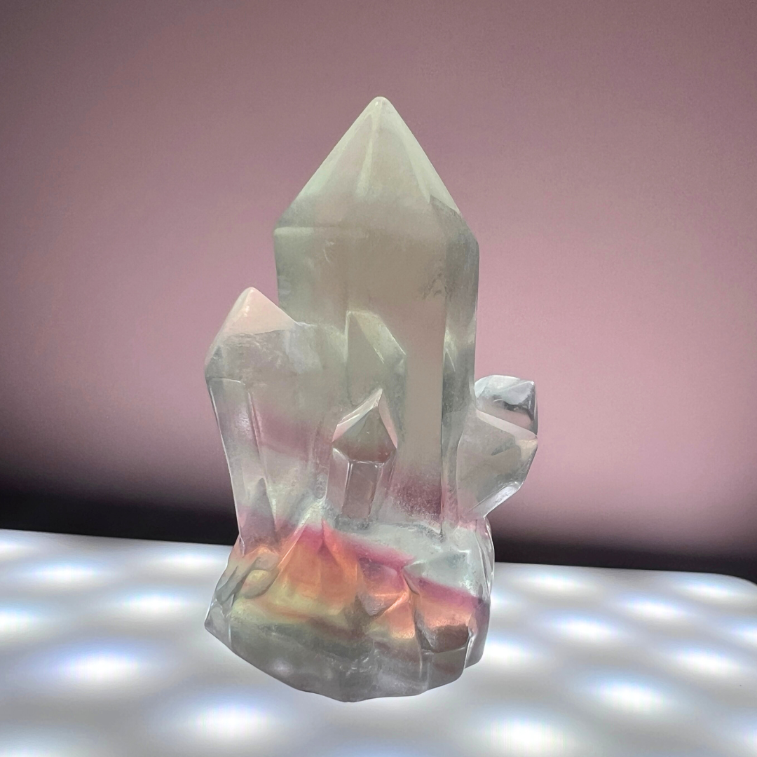 Regnbue Fluorit cluster udskæring "C" - eksklusiv kvalitet