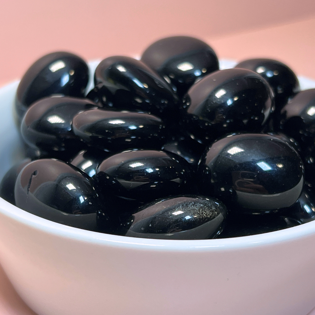 Sort obsidian lommesten - høj kvalitet