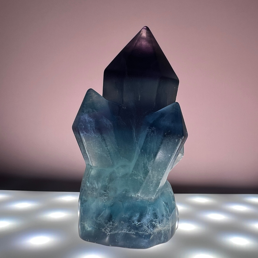 Regnbue fluorit cluster udskæring "B" - eksklusiv kvalitet