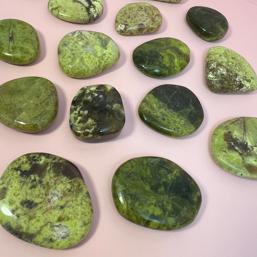 Grøn opal flat stone - høj kvalitet