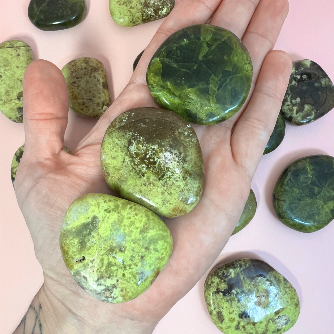 Grøn opal flat stone - høj kvalitet