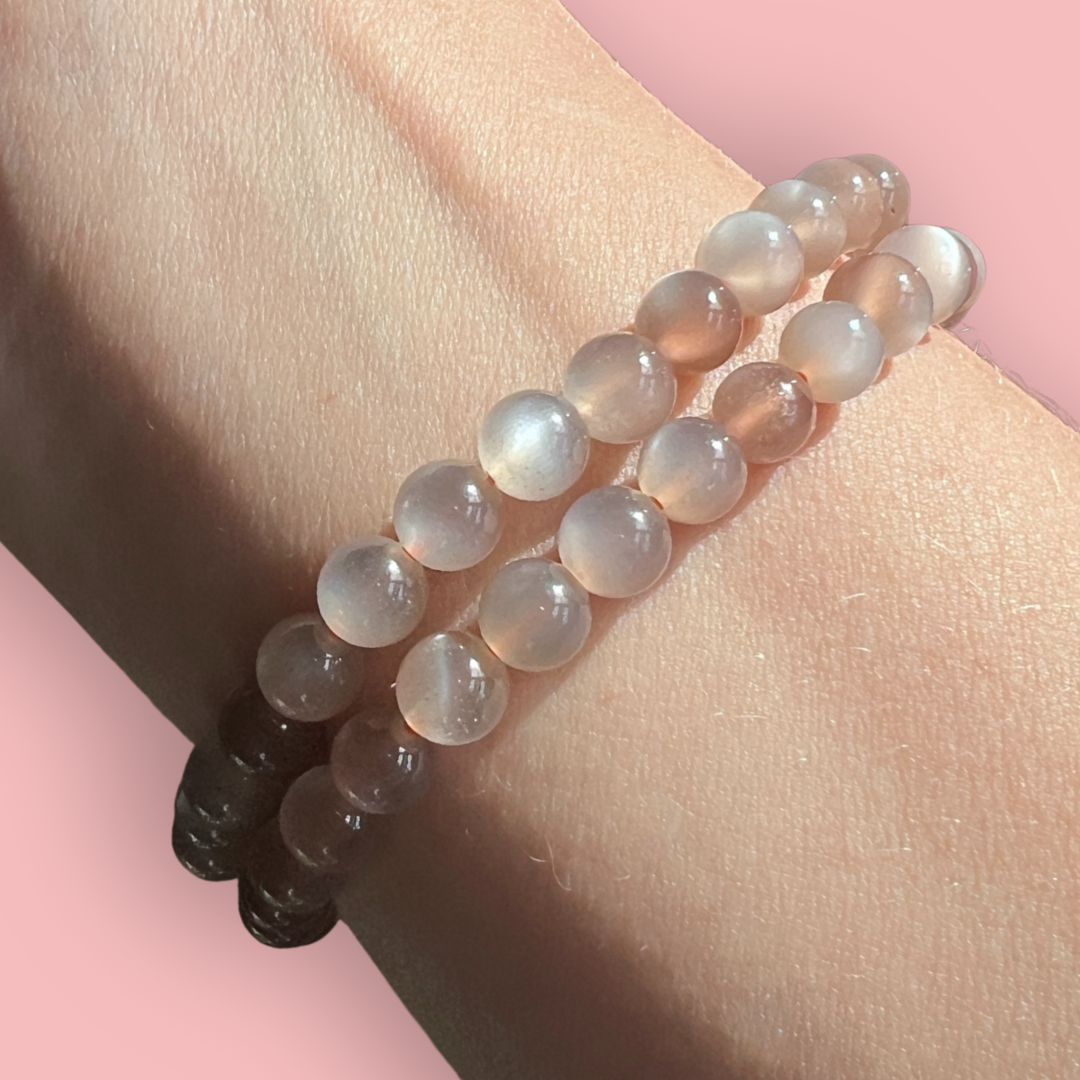 Fersken månesten armbånd - eksklusiv kvalitet