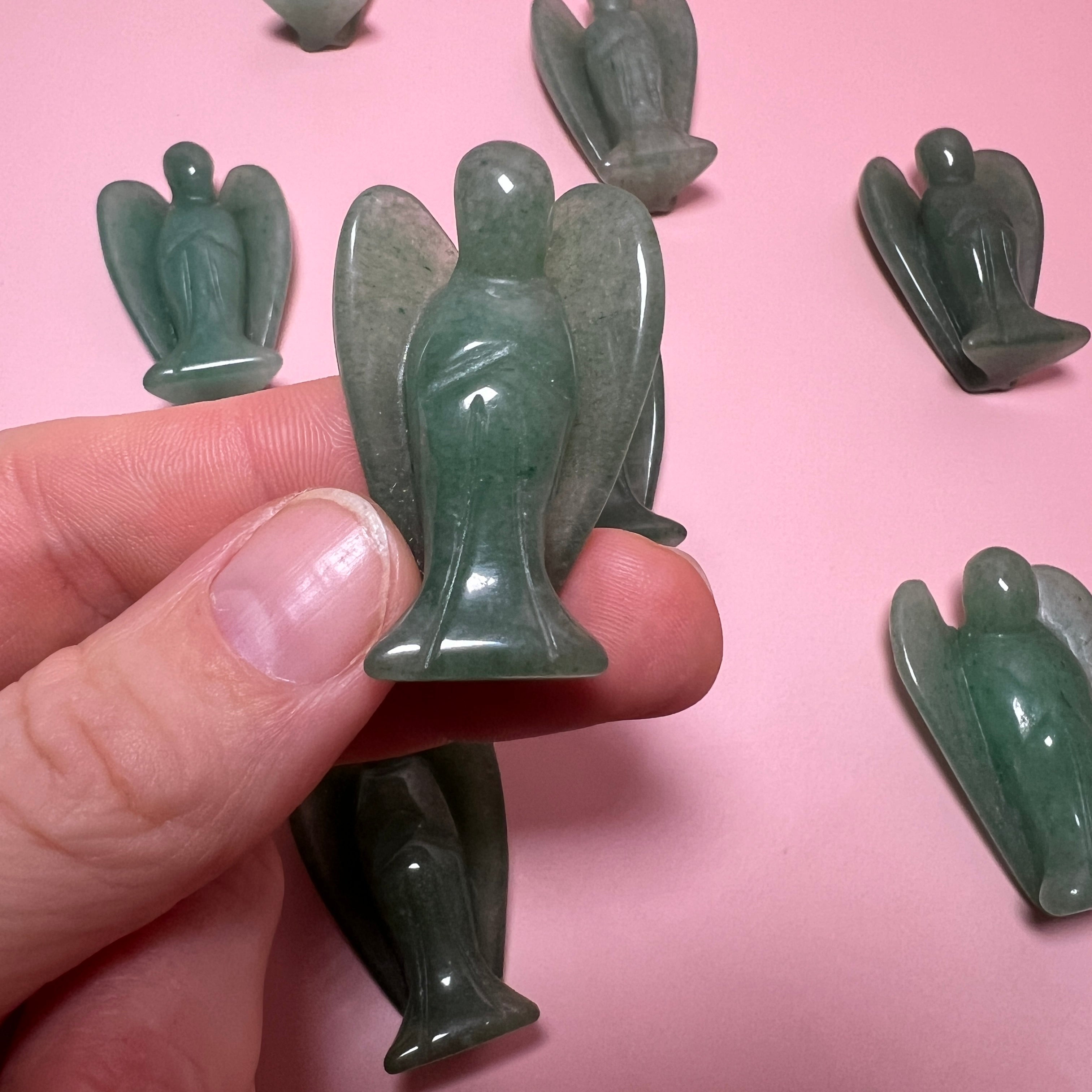 Grøn aventurin engel