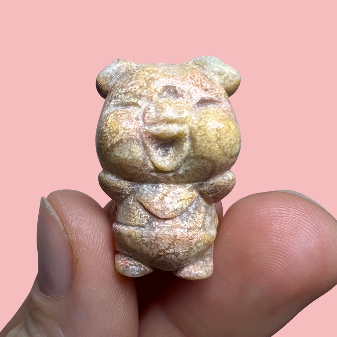 fossil coral jaspis mini superhelte gris - vælg din egen