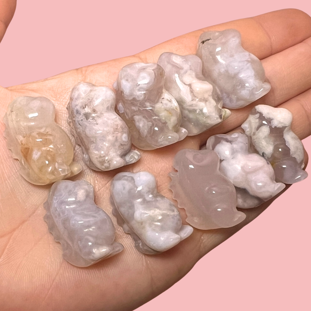 Blomster agat mini dino - vælg din egen